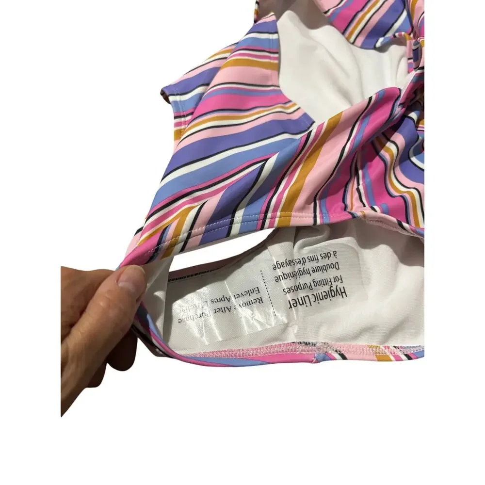 Oshkosh b’gosh 12 pink purple stomach cut away one piece swim upf 50 nwt